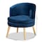Baxton Studio Baptiste Glam and Luxe Navy Blue Velvet Fabric and Gold Finished Wood Accent Chair 175-11234-Zoro - alternate 3